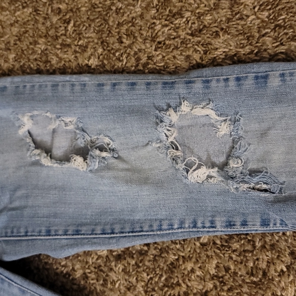 American Eagle Wash Color Ripped Style Skinny Jeans Size 00 - Picture 2 of 8